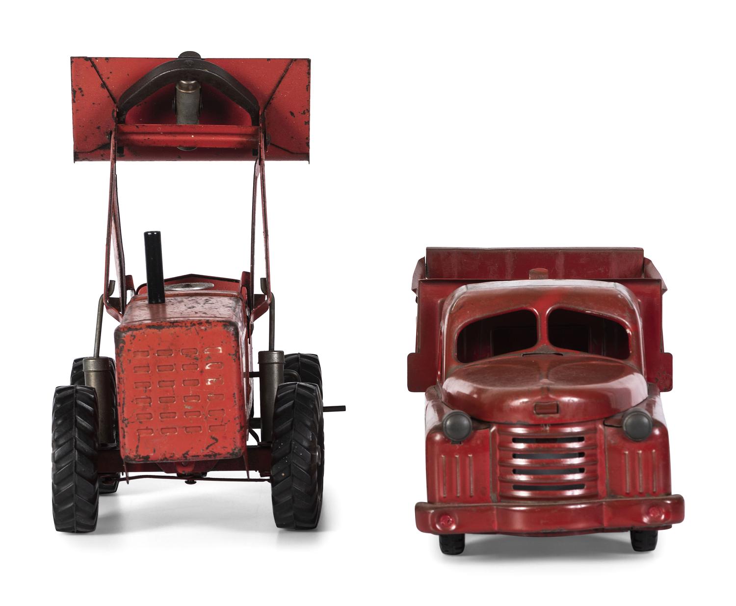 Four Pressed Steel Toy Construction Vehicles