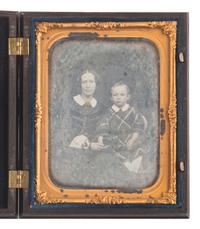 [EARLY PHOTOGRAPHY]. 13 charming quarter plate daguerreotype portraits of parents and children.
