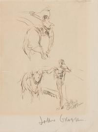 John Groth, (American, 1908-1988), Bullfighting Studies (2 works)