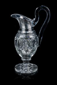 A Baccarat Water Pitcher Height 13 7/8 inches.