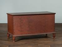 A Country Red and Grain Painted Poplar Blanket Chest