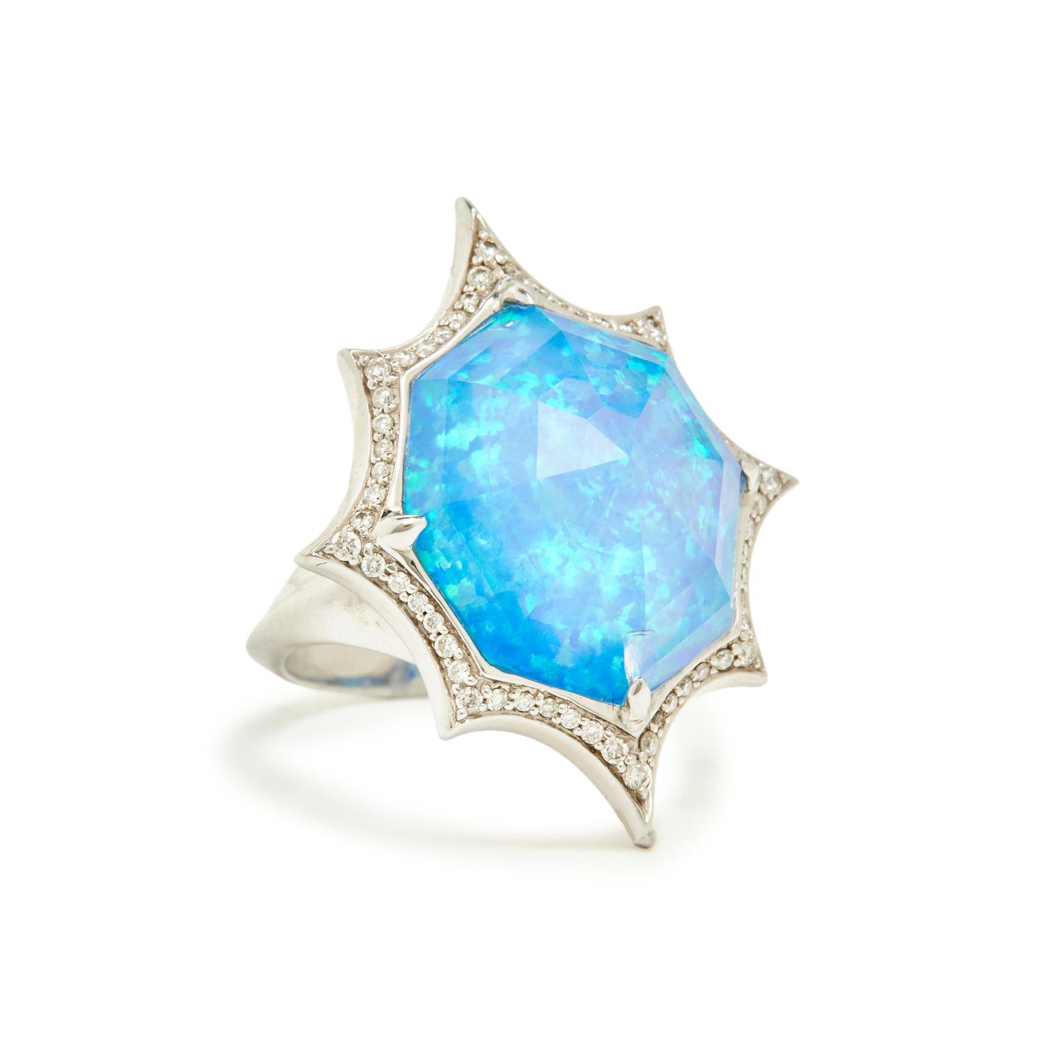 STEPHEN WEBSTER, QUARTZ AND DIAMOND 'CRYSTAL HAZE' RING