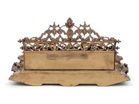 A Victorian Brass Ink and Letter Stand