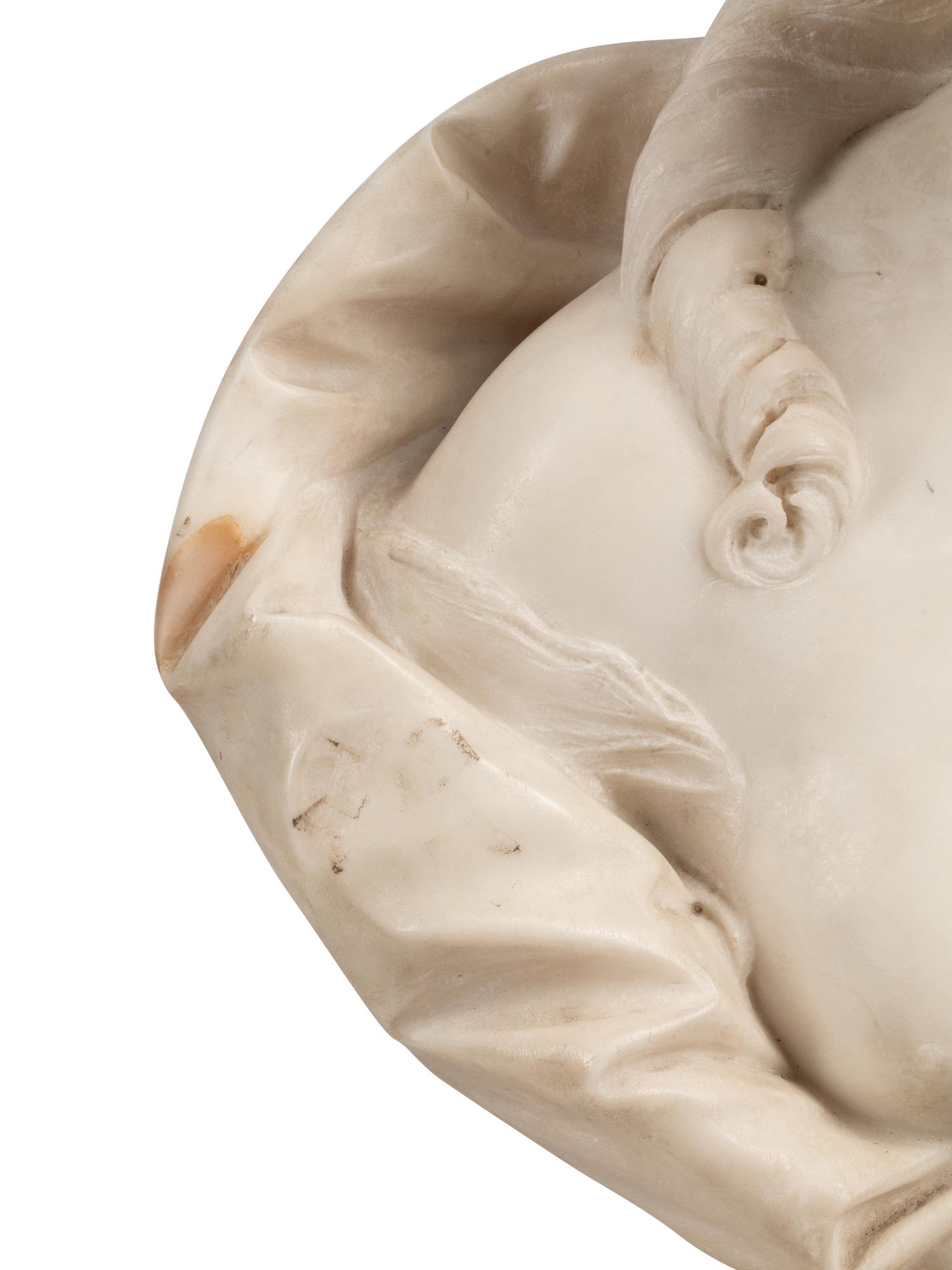 A French White Marble Bust of a Lady