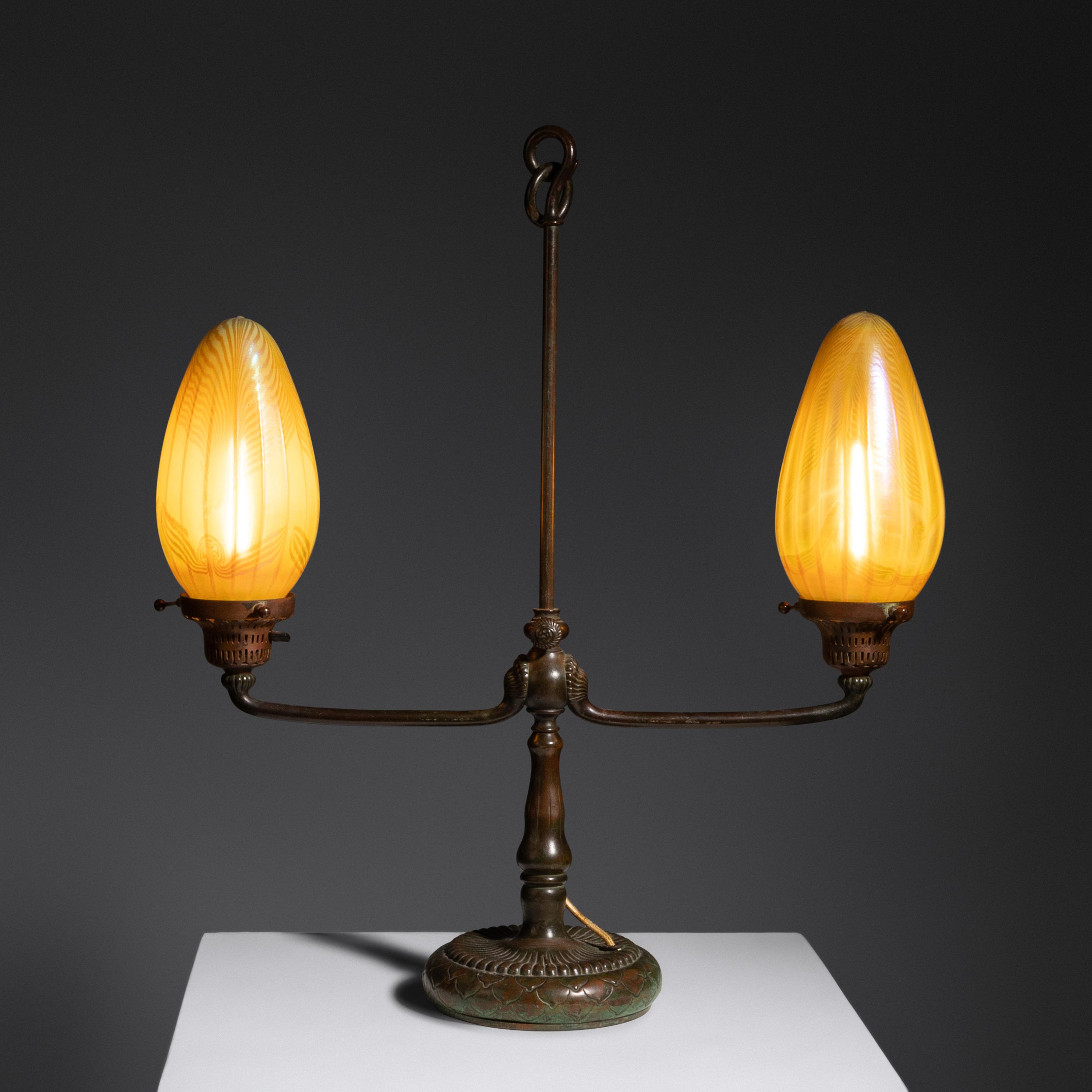Two-Light Student Lamp Tiffany Studios, USA