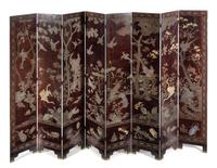 A Large Chinese Six-Fold Coromandel Lacquer Floor Screen