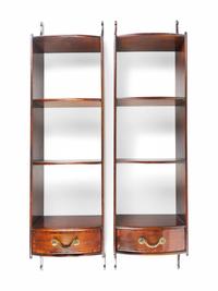 A Pair of English Mahogany Hanging Shelves — 19TH/20TH CENTURY
