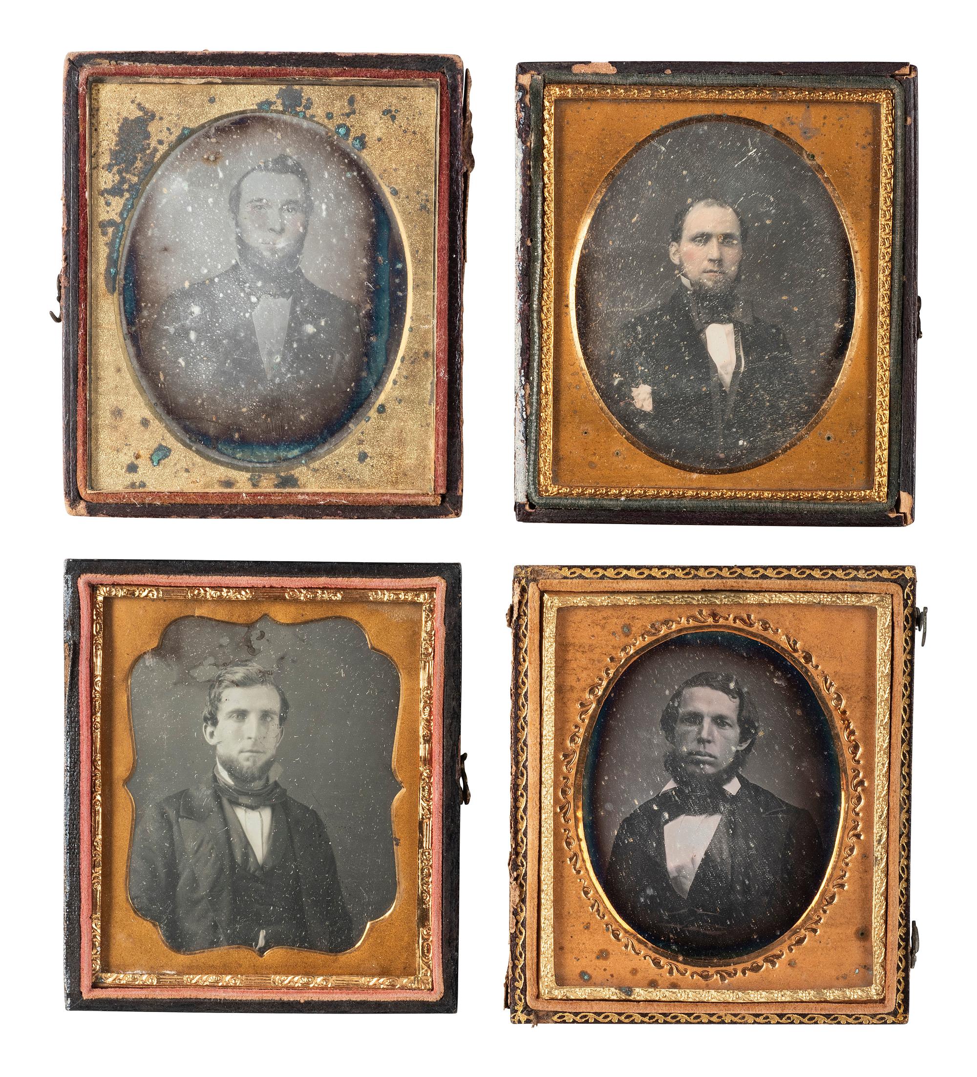 [EARLY PHOTOGRAPHY]. 23 sixth plate daguerreotypes of men sporting facial hair.
