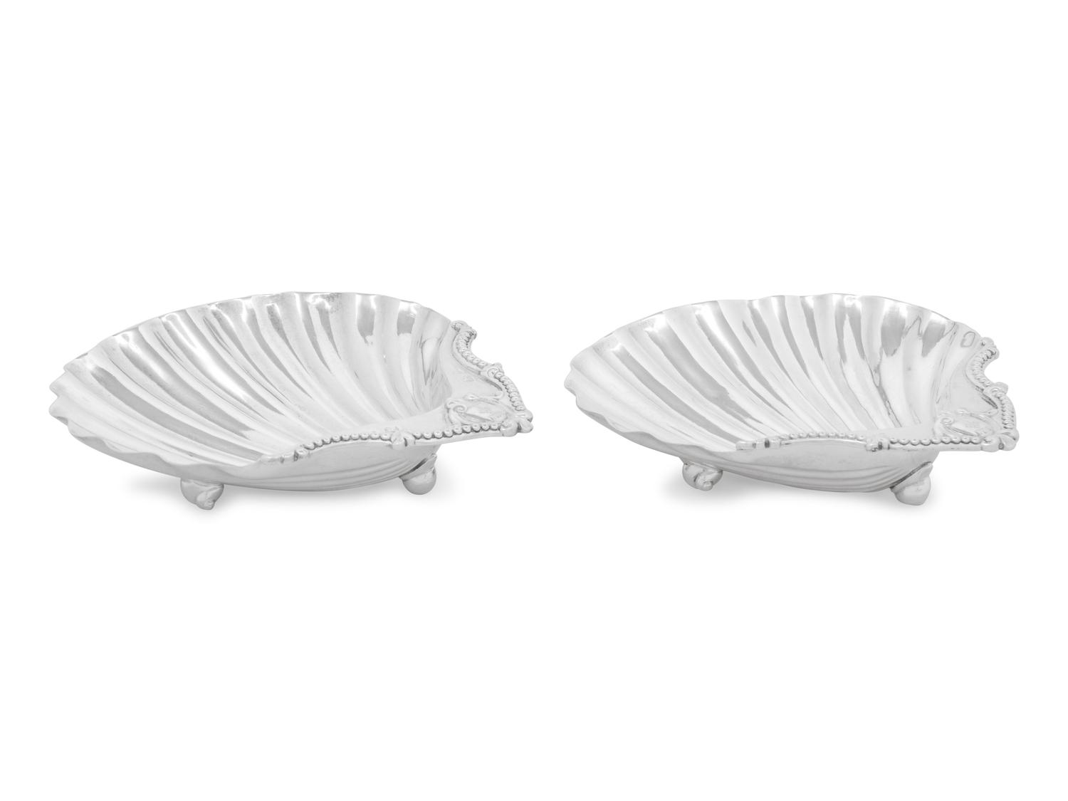 A Pair of George III Silver Scallop-Form Sweet-Meat Dishes