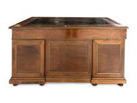 A Directoire Style Brass Mounted Mahogany Pedestal Desk