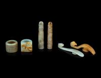 Six Chinese Carved Jade Articles