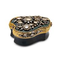 A Diamond, Colored Diamond and Gold Mounted Bloodstone Box