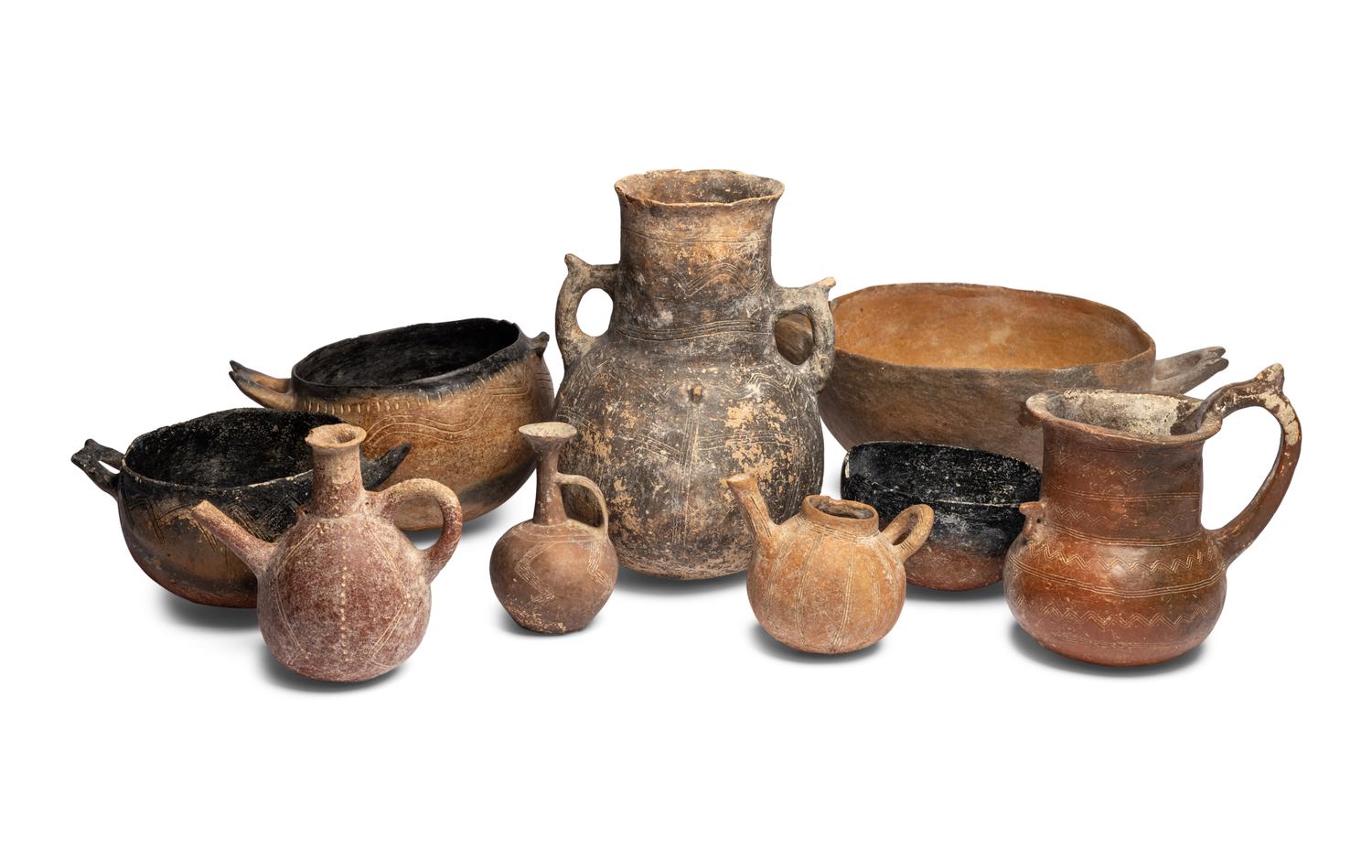 Nine Cypriot Redware Vessels