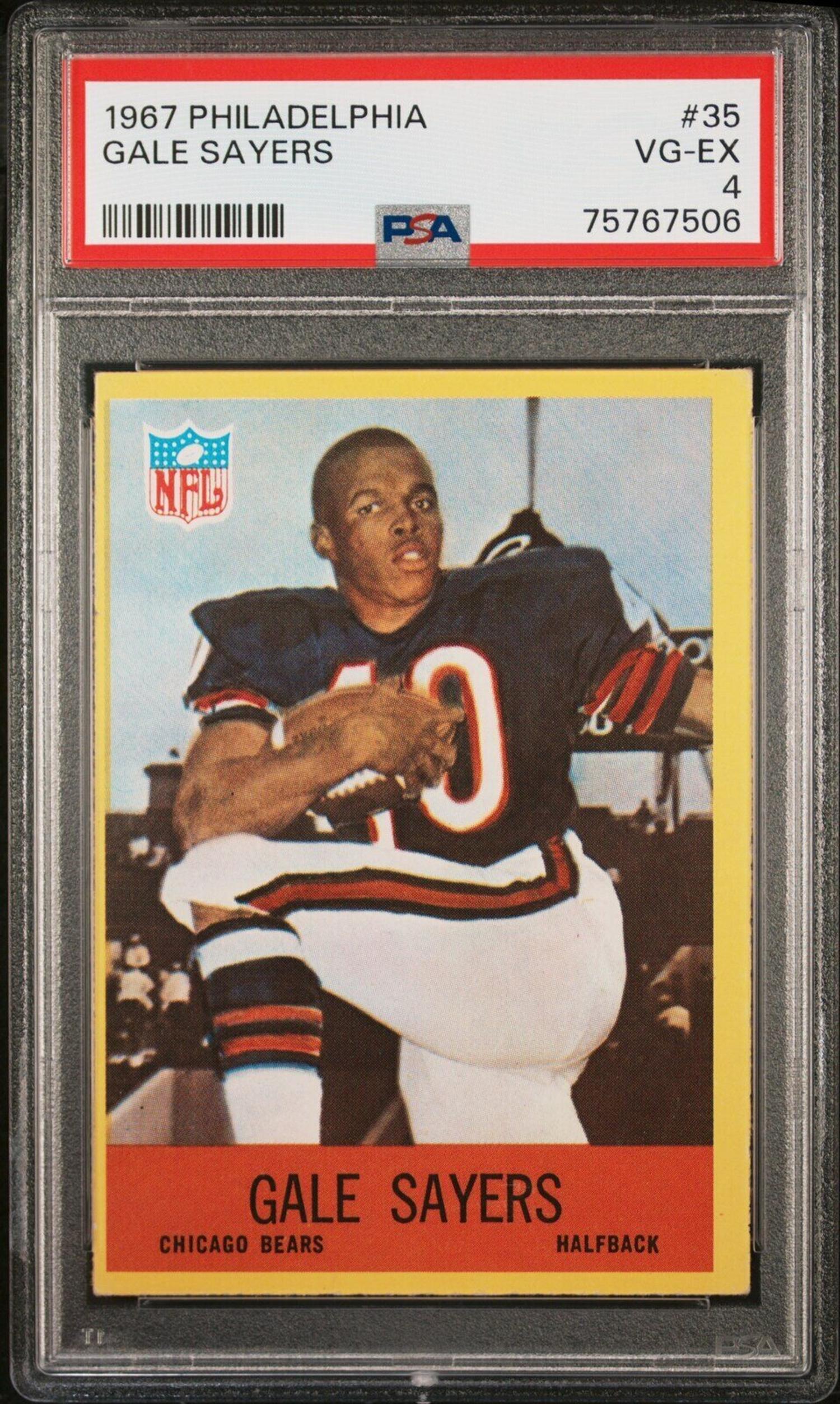 A Group of 1960s Dick Butkus and Gale Sayers PSA Graded Football Cards,