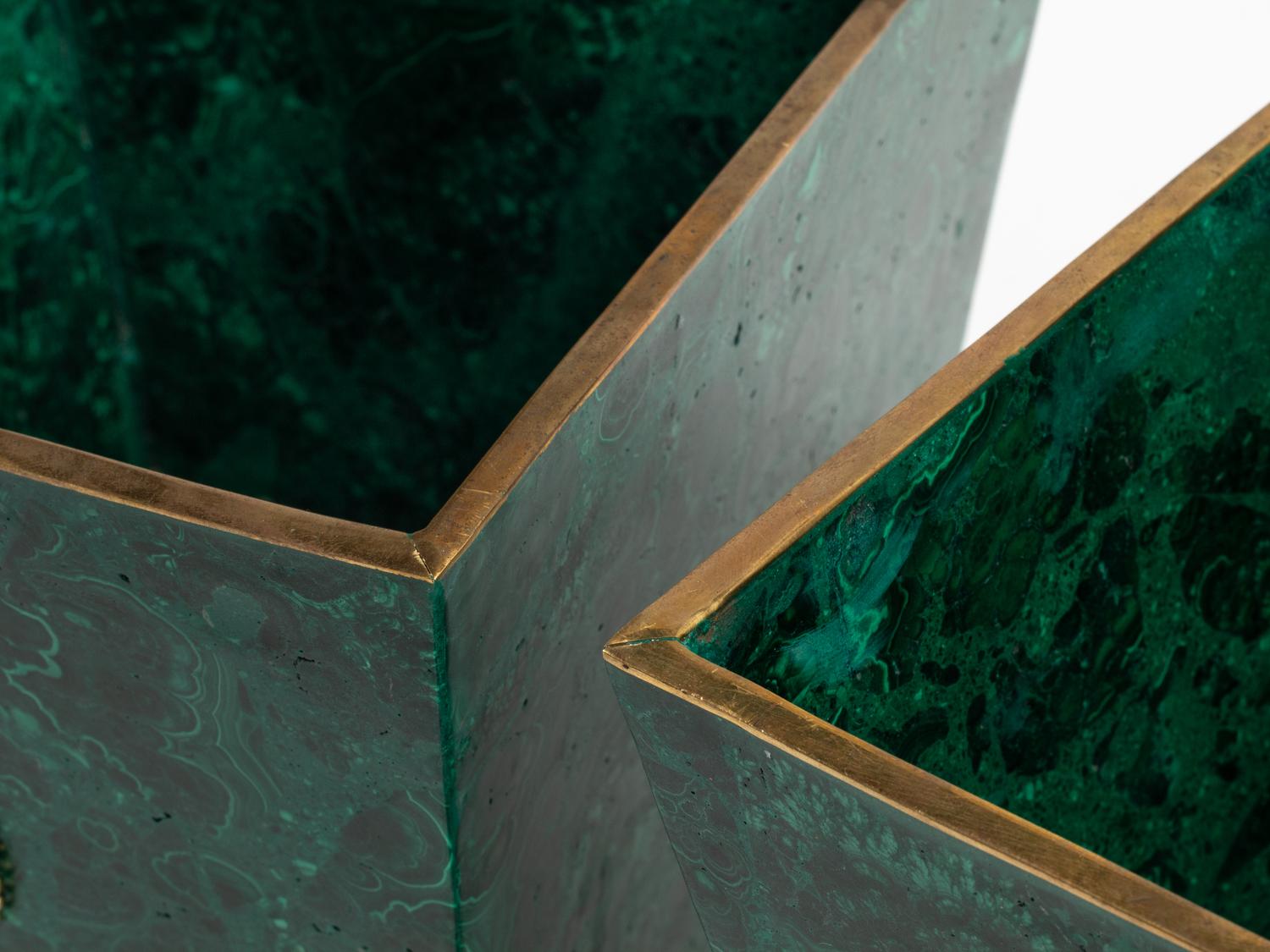 A Pair of Malachite Jardinières