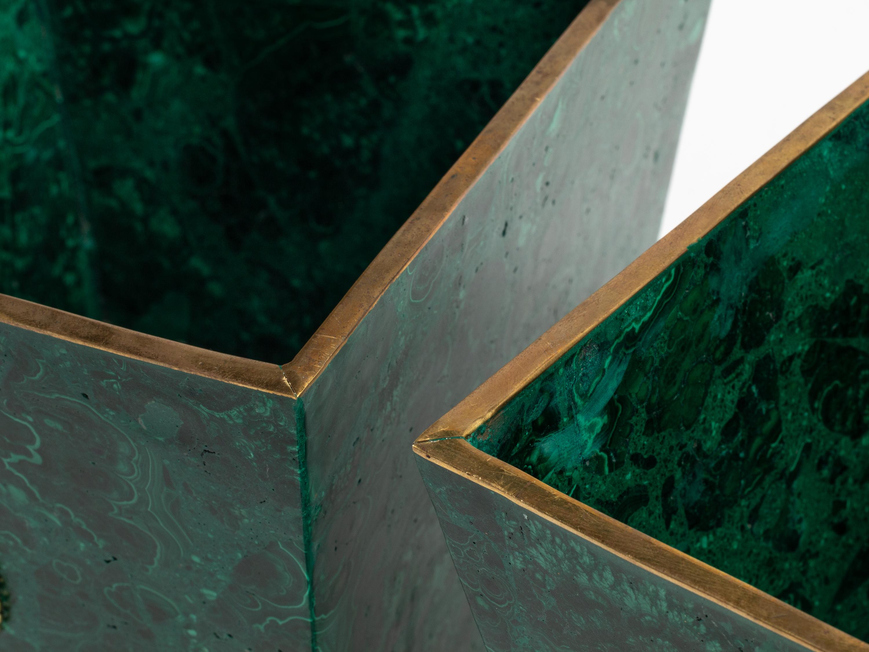 A Pair of Malachite Jardinières