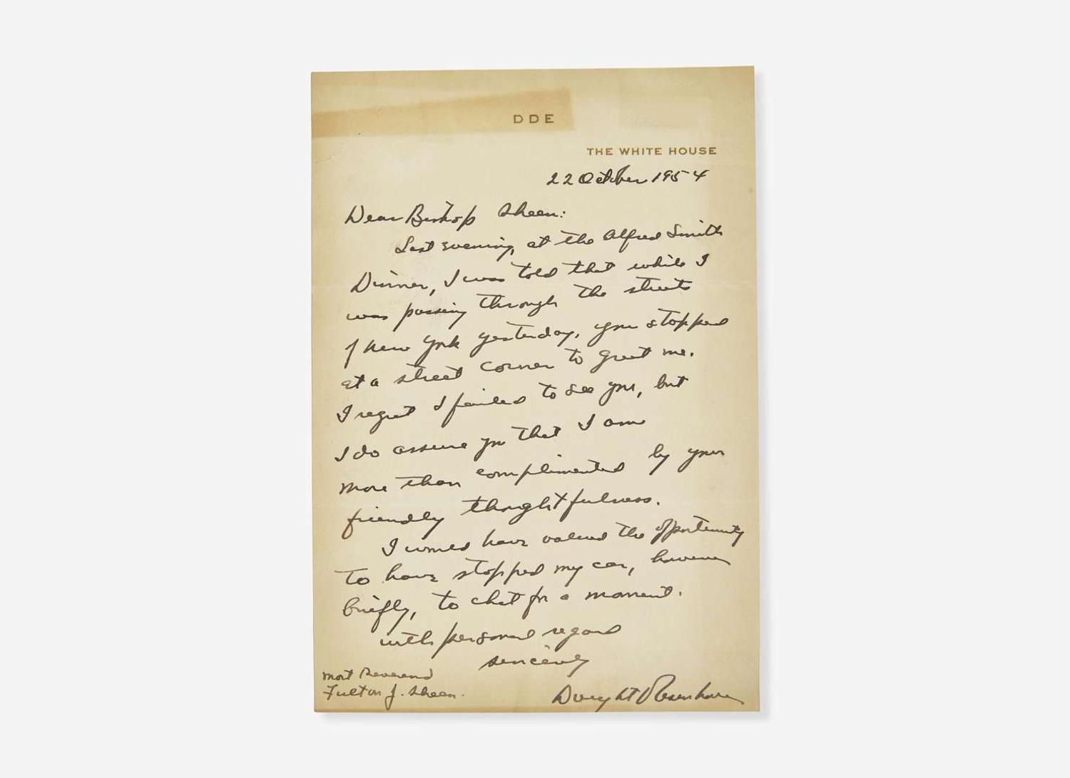 [Presidential] Eisenhower, Dwight D.: Autograph Letter, signed