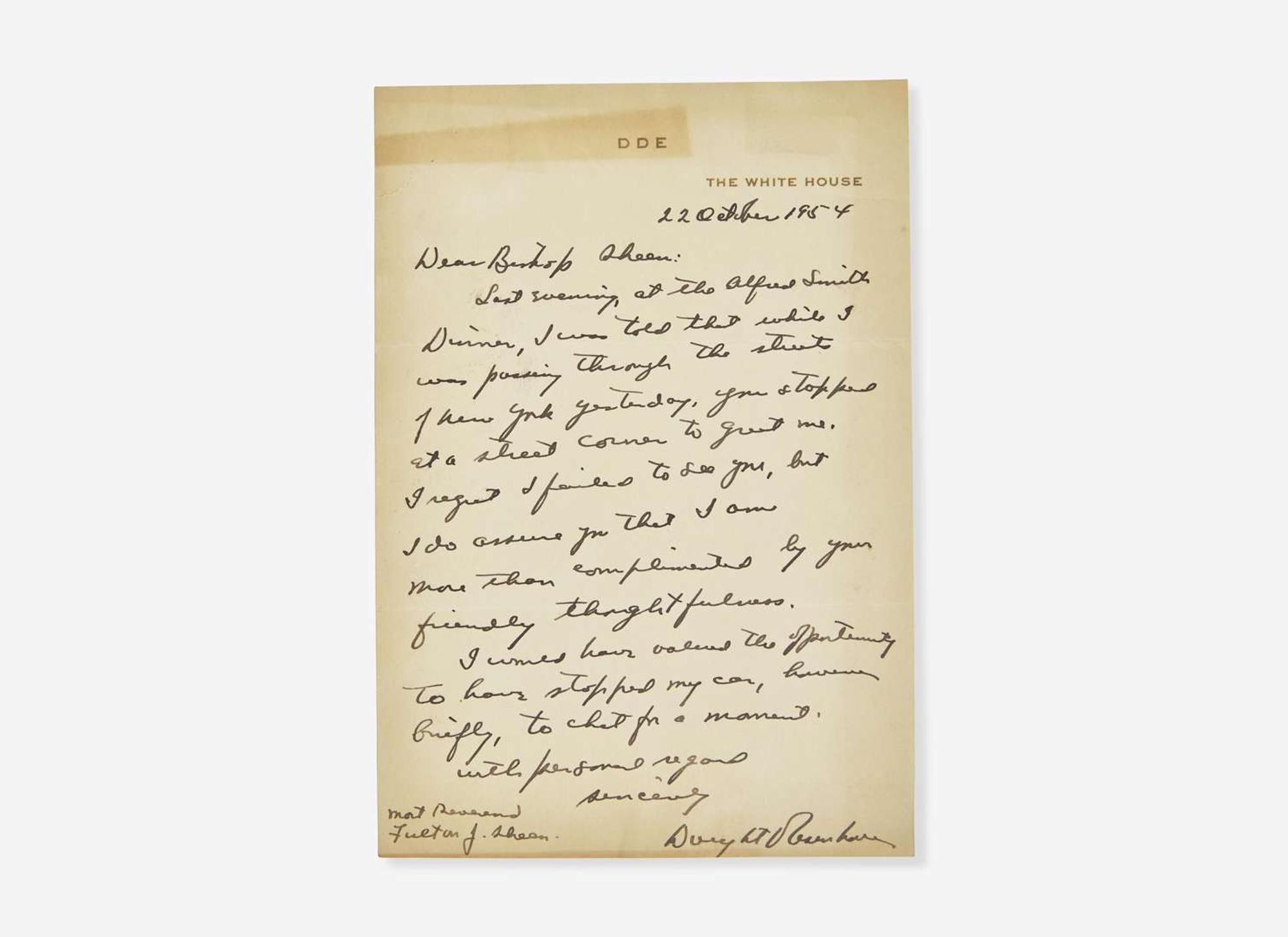 [Presidential] Eisenhower, Dwight D.: Autograph Letter, signed