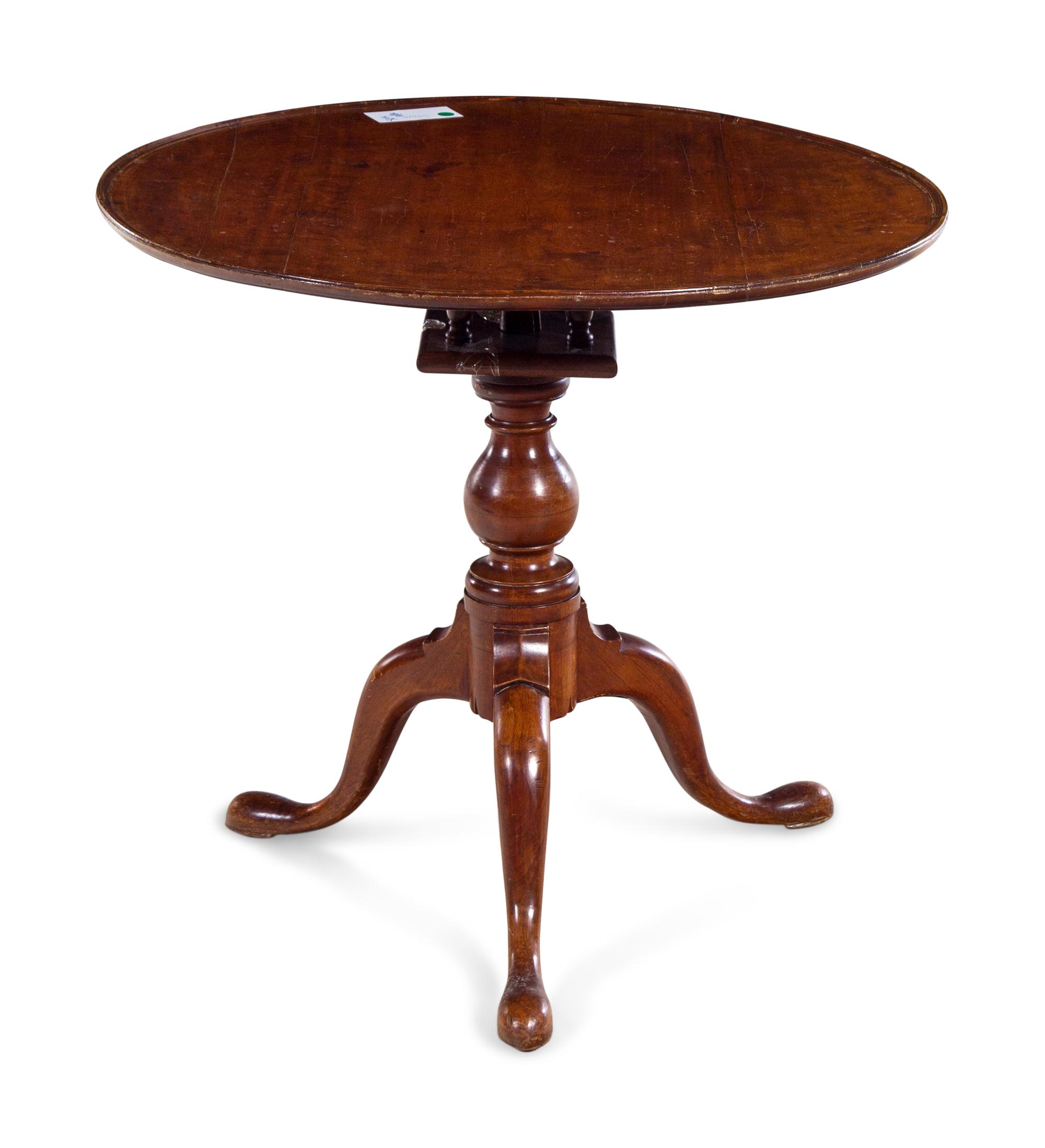 A Queen Anne Style Mahogany Tilt-Top Tripod Table