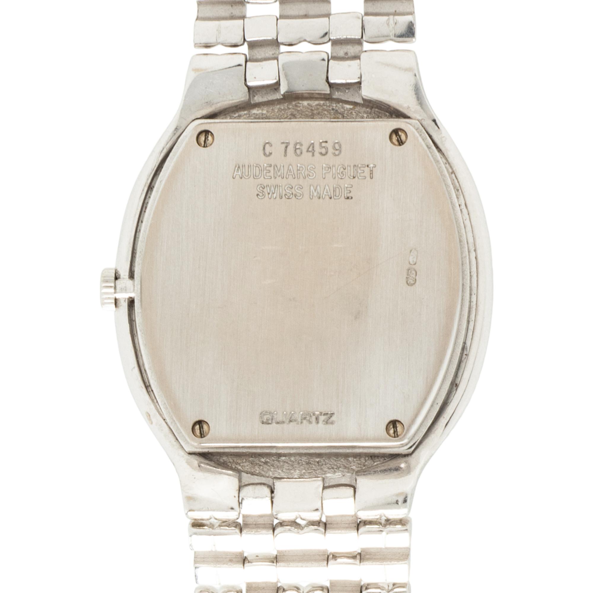 AUDEMARS PIGUET, 18K WHITE GOLD AND DIAMOND WATCH