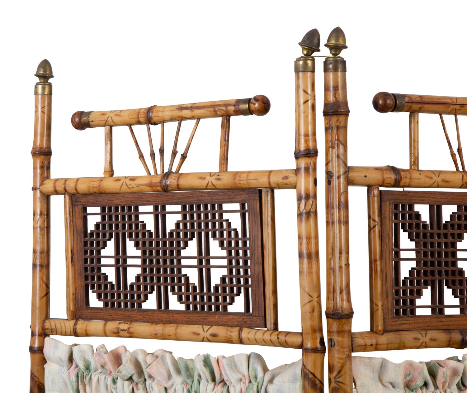 A Victorian Bamboo Three-Panel Floor Screen — 19TH/20TH CENTURY