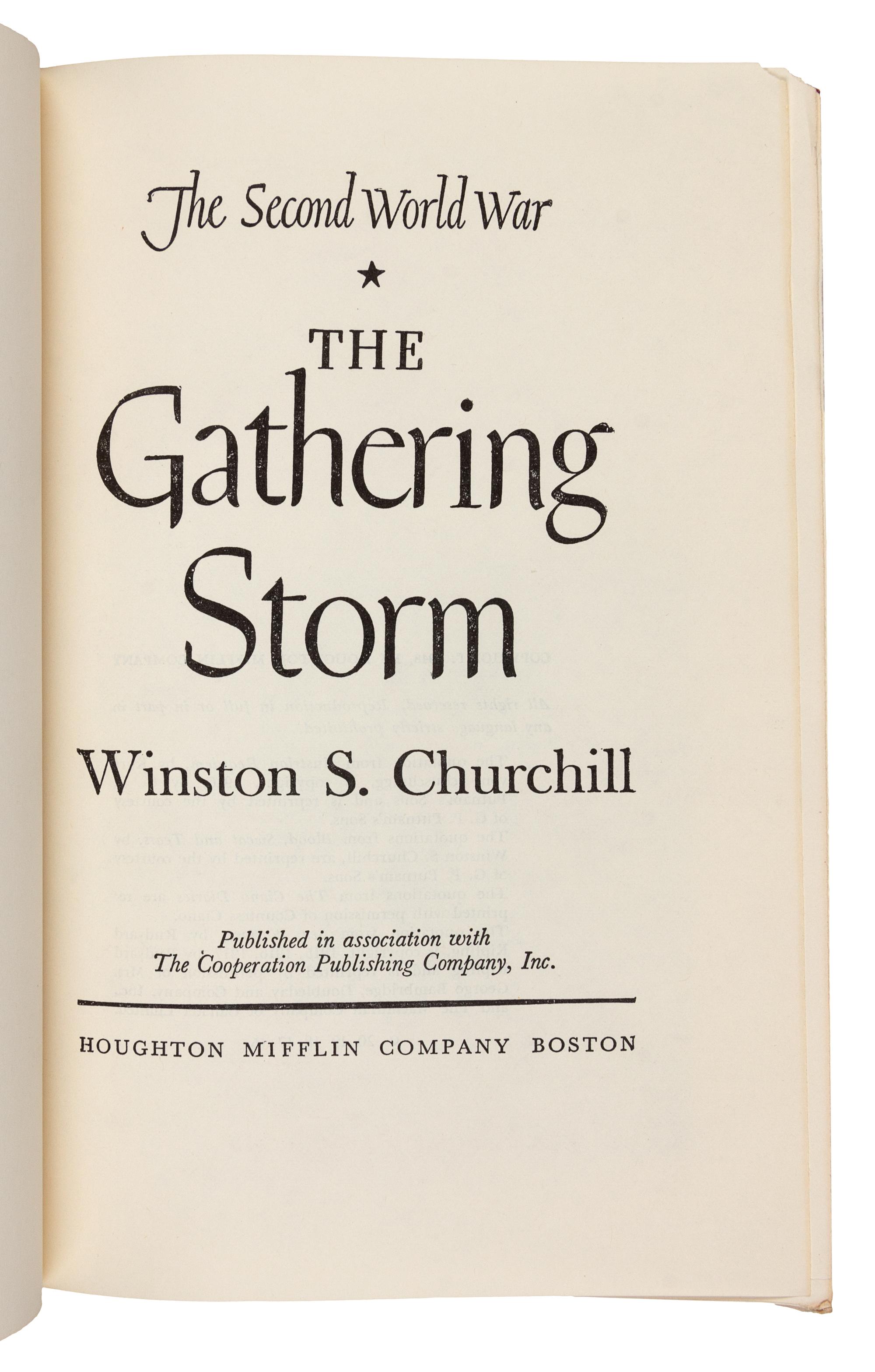 CHURCHILL, Winston (1874-1965). The Second World War. Boston: Houghton Mifflin Company, 1948-1953.