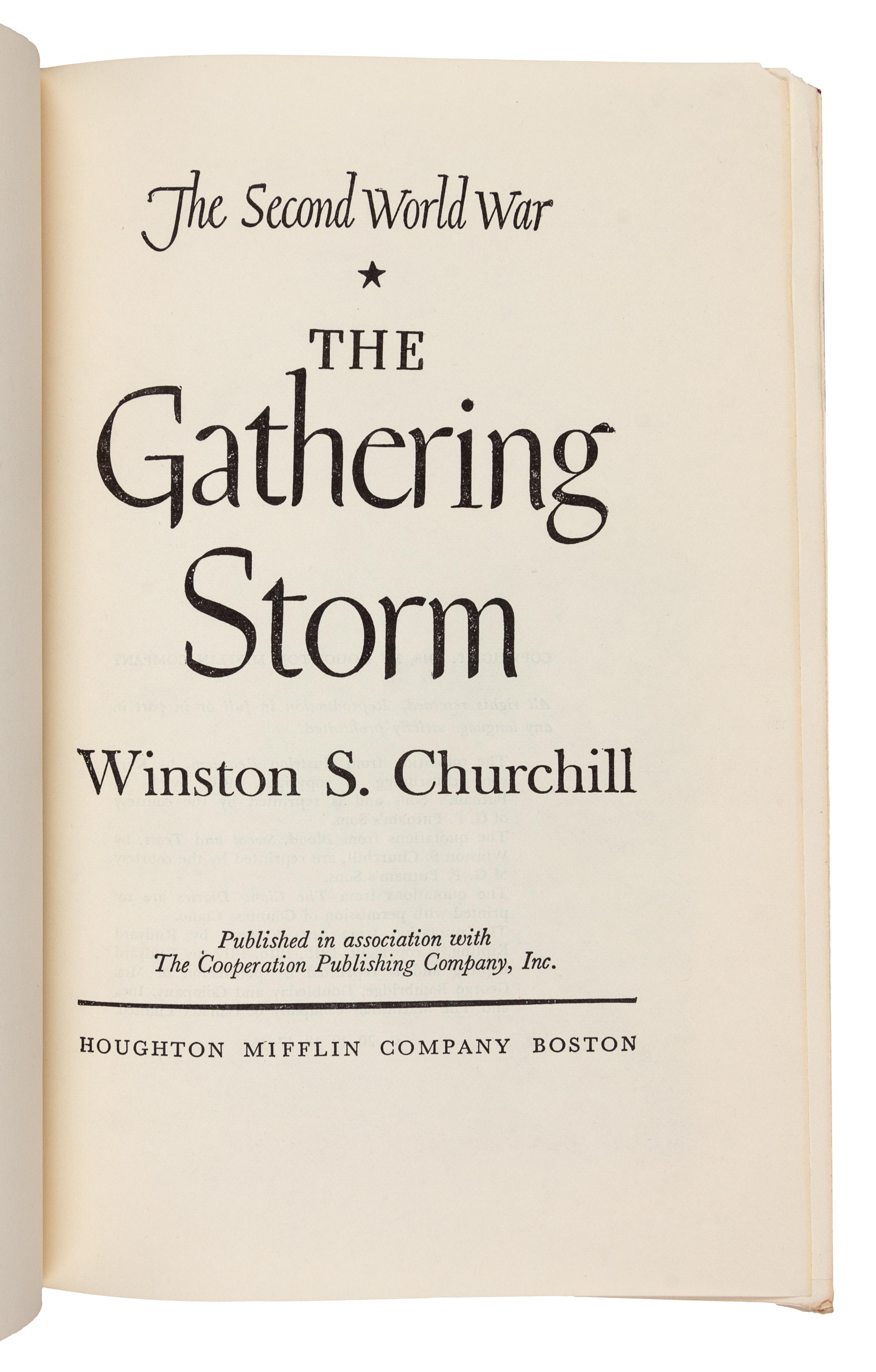 CHURCHILL, Winston (1874-1965). The Second World War. Boston: Houghton Mifflin Company, 1948-1953.