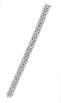 A 14 Karat White Gold and Diamond Bracelet,