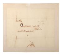 ADAMS, John (1735-1826). Free-franked address panel from an integral leaf ("J. Adams"), to Richard Rush (1780-1859), as Secretary of the Treasury. Quincy, MA, 16 July [1825]. 1 page, 215 x 176 mm, old repairs which have toned, mounted.