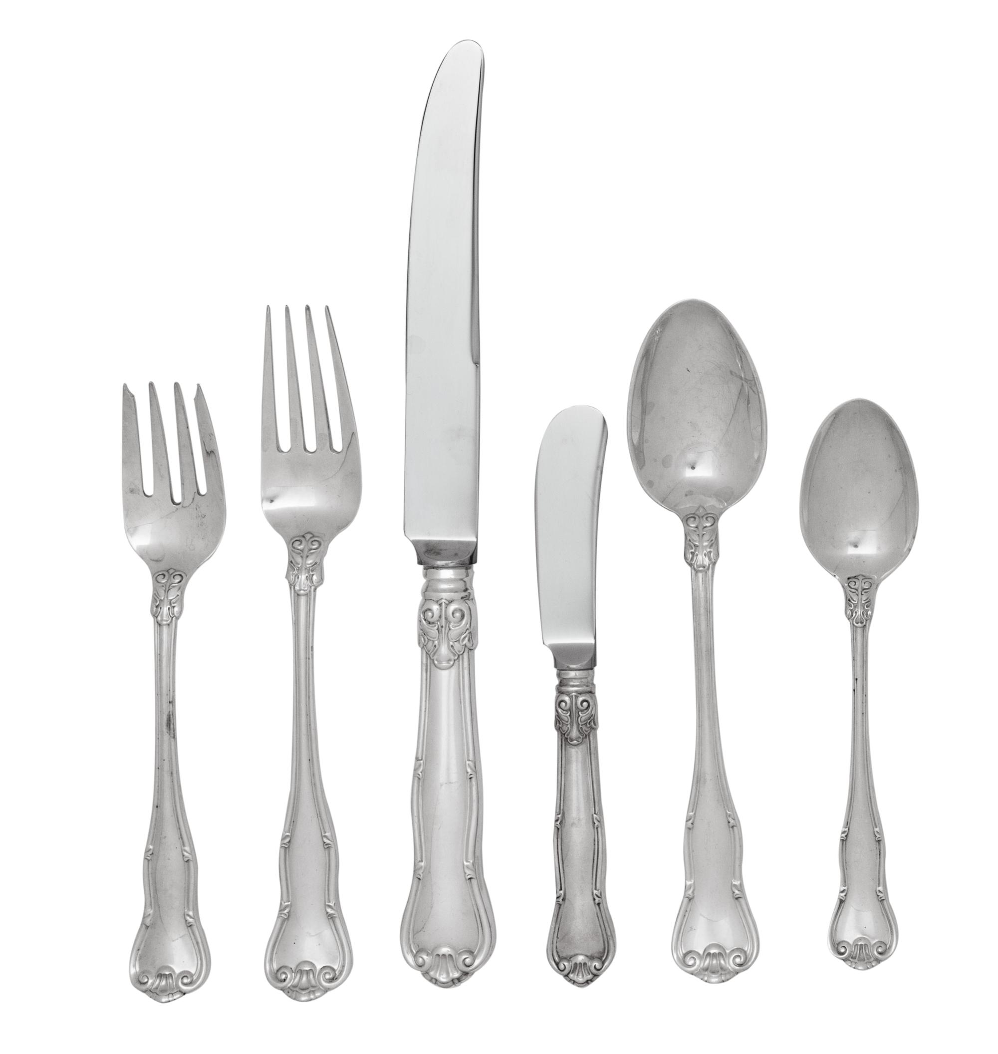 A Tiffany and Co. Provence Silver Flatware Service