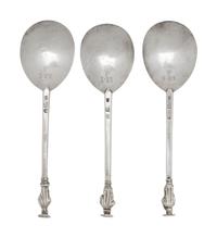 A Group of Three Charles II Silver Apostle Spoons