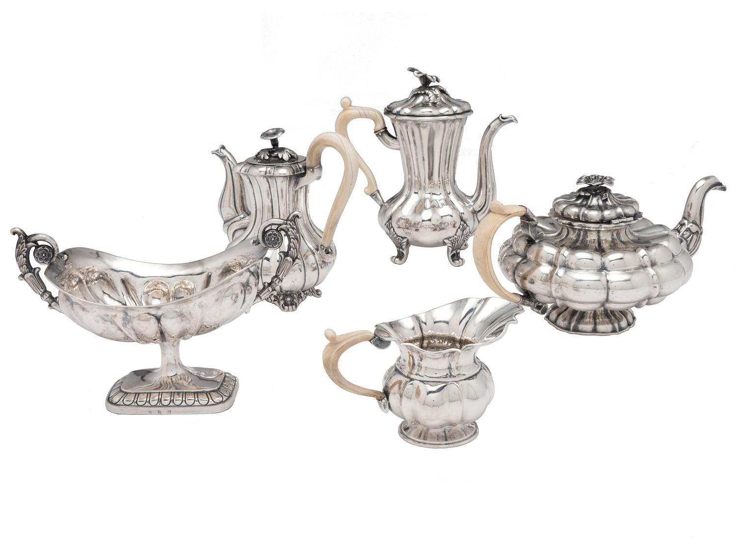 An Austrian Silver Four-Piece Tea and Coffee Service