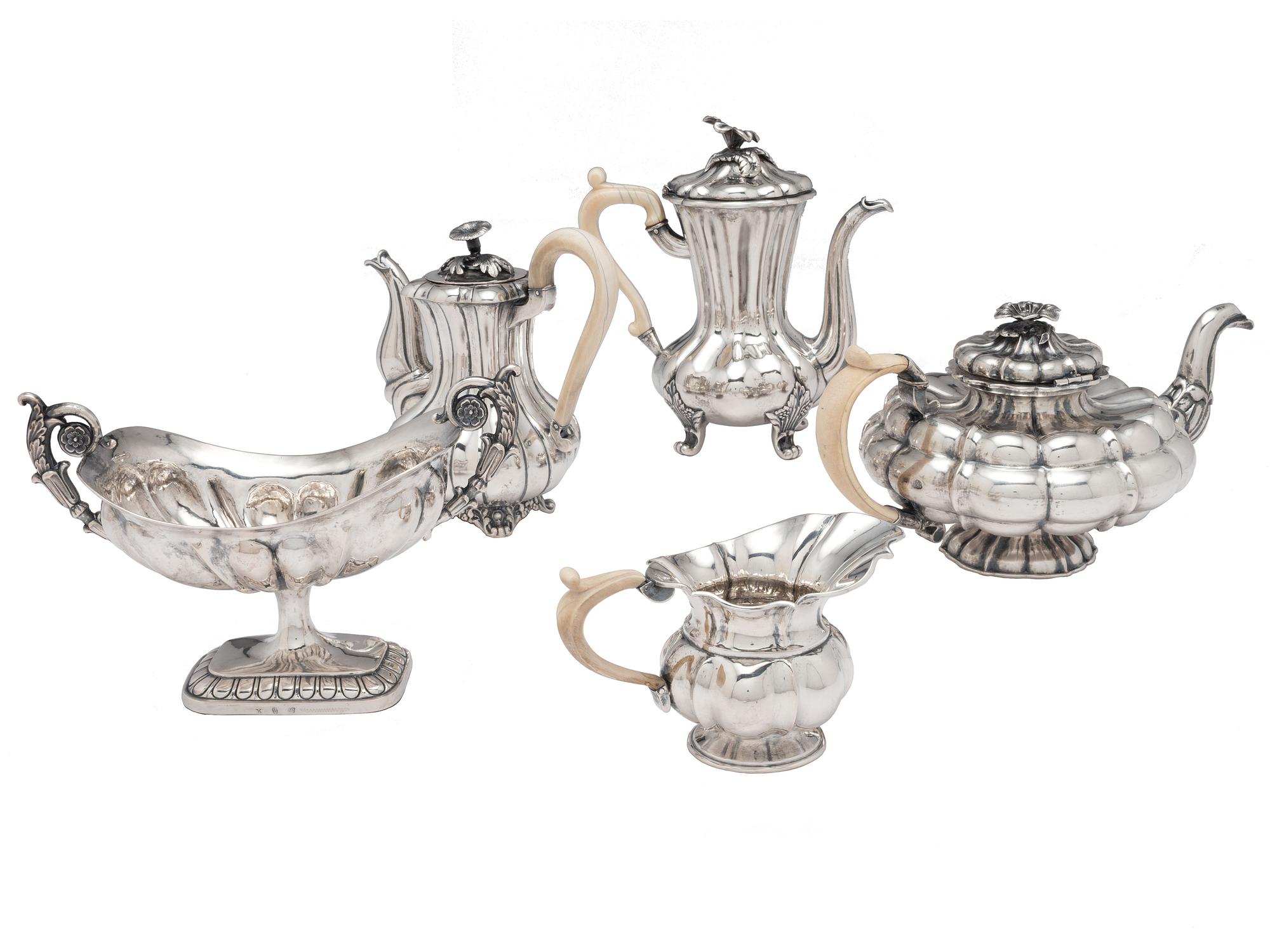 An Austrian Silver Four-Piece Tea and Coffee Service