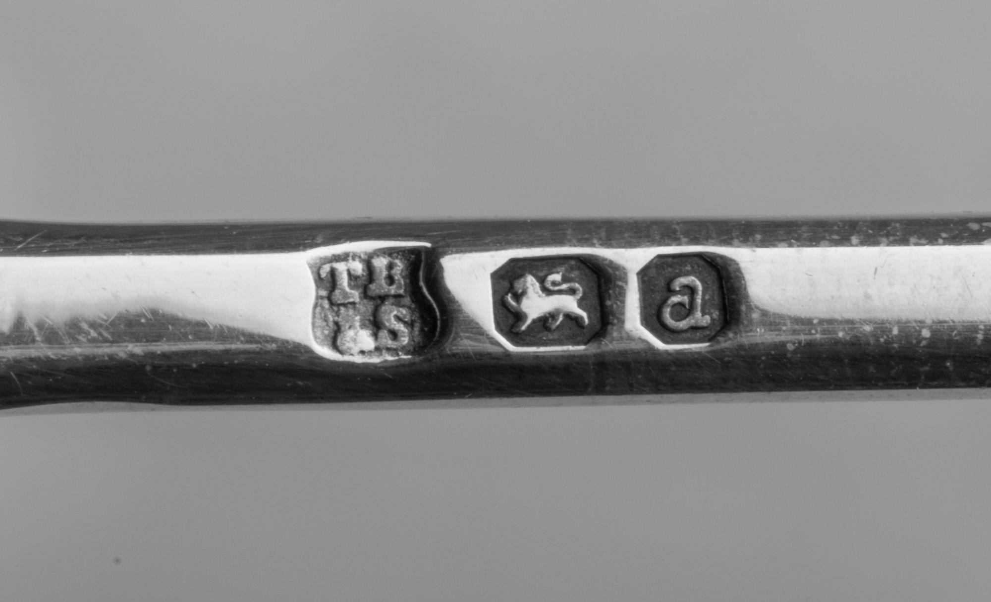 A Set of Six English Silver Seal Spoons, Thomas Bradbury & Sons — 20th Century