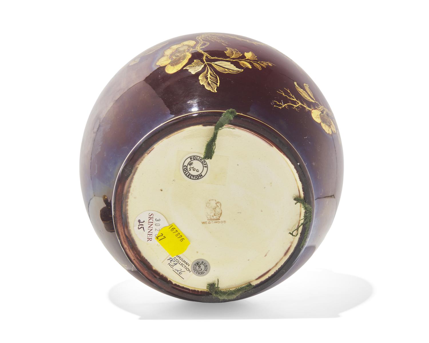 A Wedgwood Glazed and Gilt Decorated Earthenware Covered Potpourri Vase