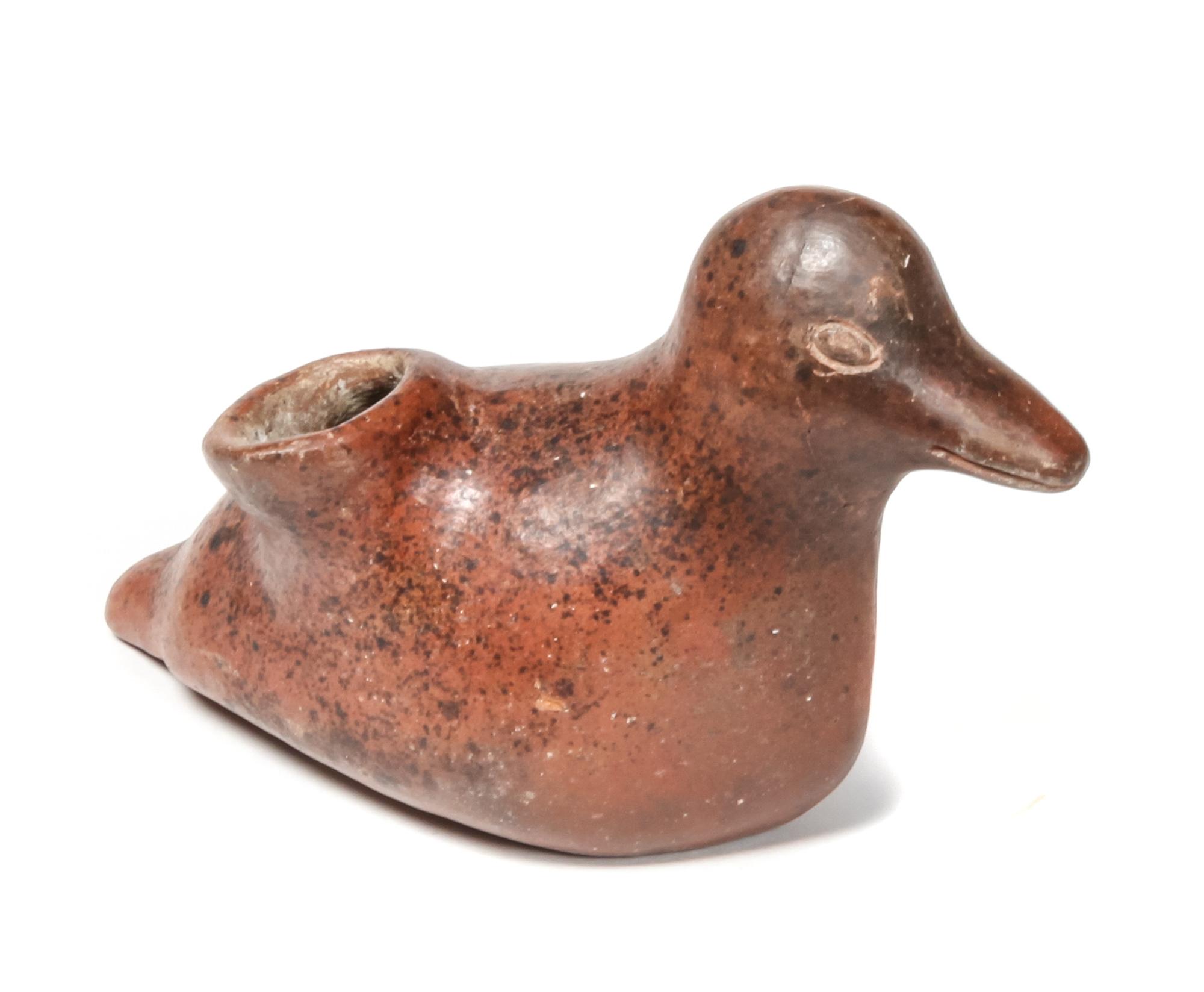 Colima Bird Vessel Height 4 1/2 x width 3 x depth 6 1/2 inches