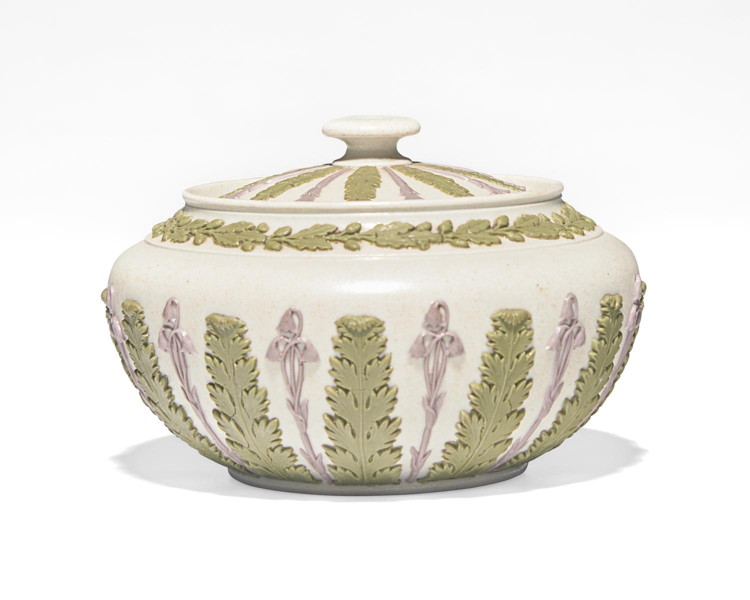 A Wedgwood Glazed Jasperware Covered Sugar Bowl