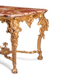 A South Italian Giltwood Marble-Top Console Table