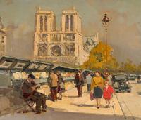 Notre-Dame et les Bouquinistes , c. 1954
