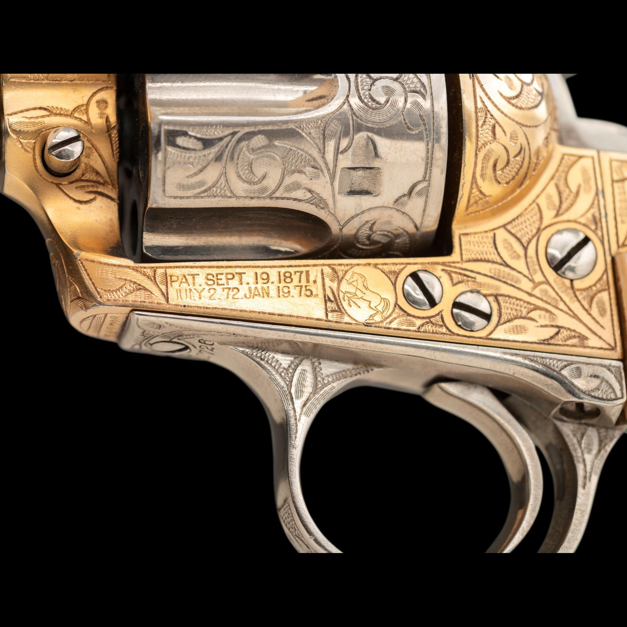 **Engraved Gold & Silver Washed Colt Bisley Revolver