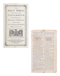 [BIBLE LEAVES - AMERICAN PUBLISHERS]. A group of 11 Bible leaves, comprising:
