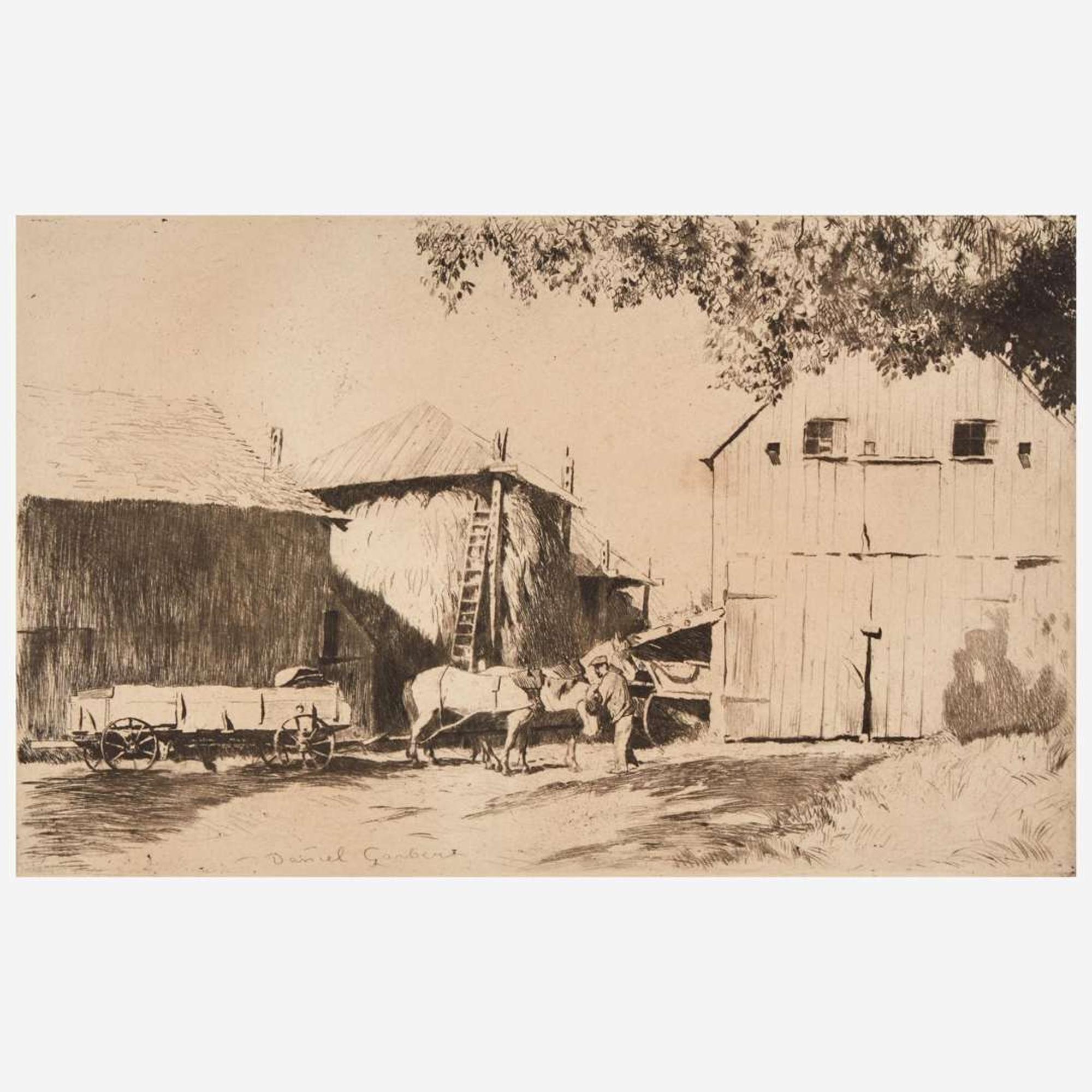 Daniel Garber (American, 1880-1958) Farm Yard