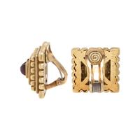 VAHE NALTCHAYAN, YELLOW GOLD AND RHODOLITE GARNET EARRINGS