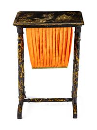 A Late Regency Chinoiserie Sewing Table