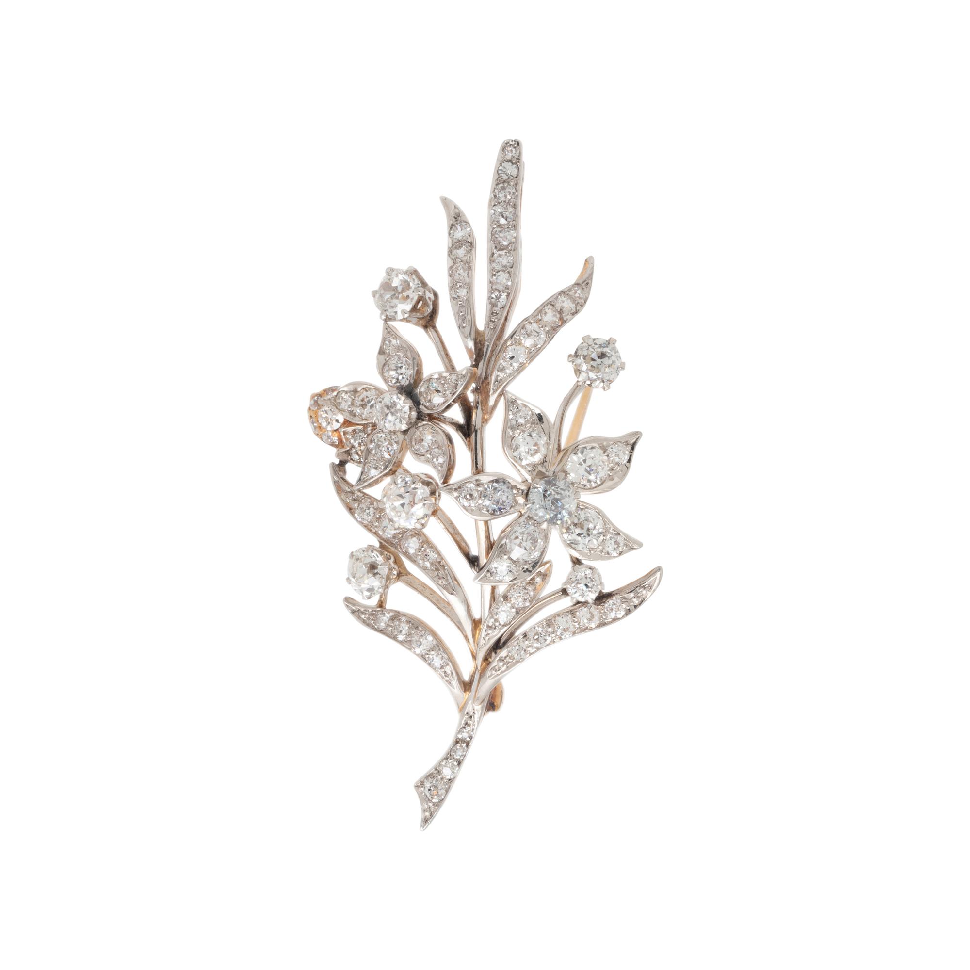 DIAMOND FLOWER BROOCH