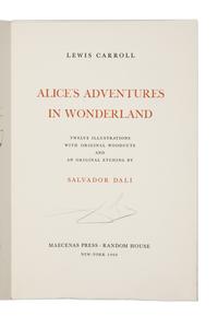 [ARTIST'S BOOK]. DALI, Salvador (1904-1989), illustrator. -- DODGSON, Charles Lutwidge ("Lewis Carroll") (1832-1898). Alice in Wonderland . New York: W.U.C.U.A. and Maecenas Press - Random House, 1969.