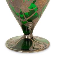 An American Silver Overlaid Green Glass Decanter