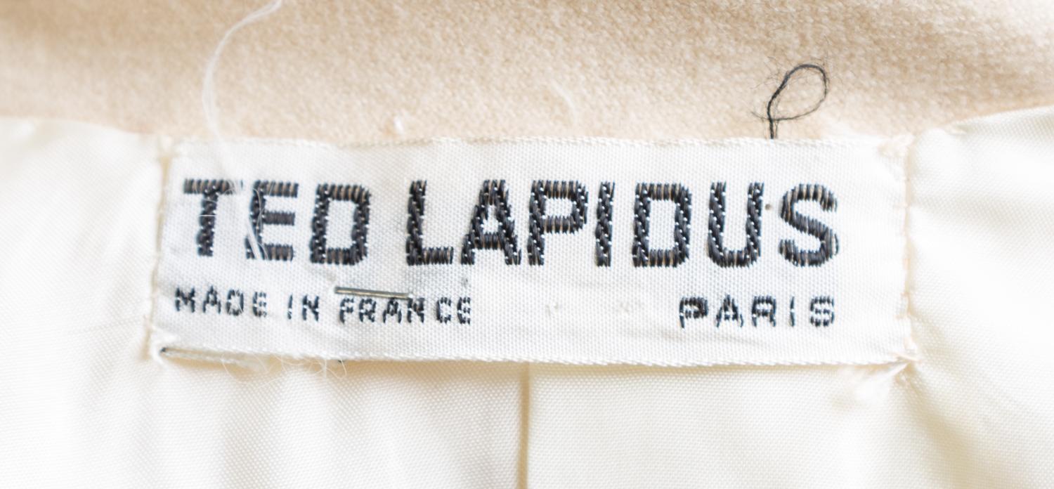 A Ted Lapidus Cream Wool Coat, No size.