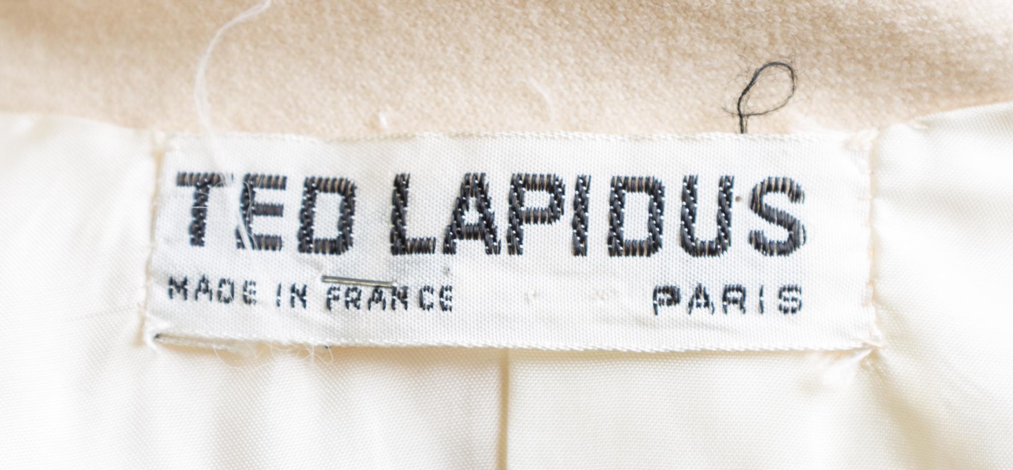 A Ted Lapidus Cream Wool Coat, No size.