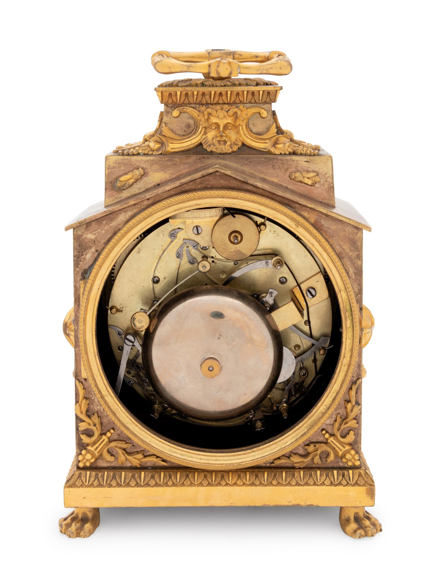 An Empire Gilt Bronze Pendule d'Officier